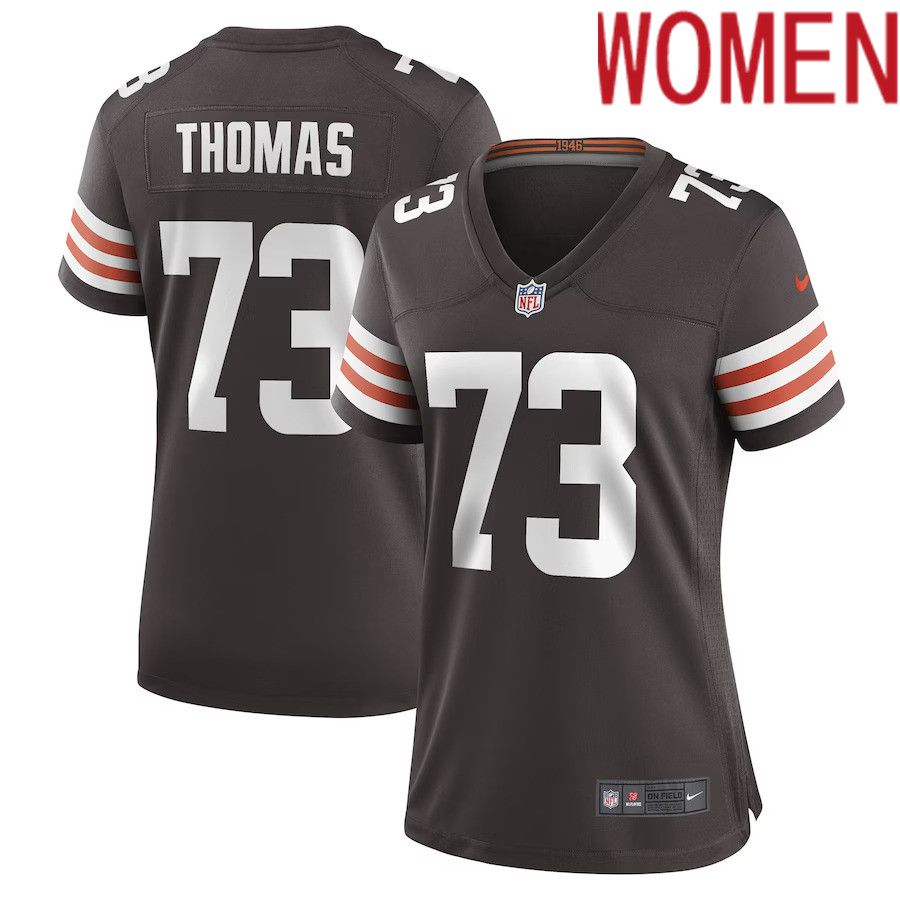 Women Cleveland Browns 73 Joe Thomas Nike Brown Retired Game Player NFL Jersey